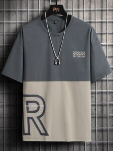 Manfinity Homme Men Two Tone Letter Graphic Tee